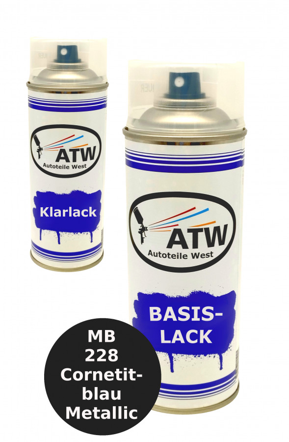 Autolack für Mercedes Benz 228 Cornetitblau Metallic+400ml Klarlack Set